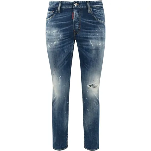 Skinny Denim Jeans mit Distressed-Details , Herren, Größe: M - Dsquared2 - Modalova