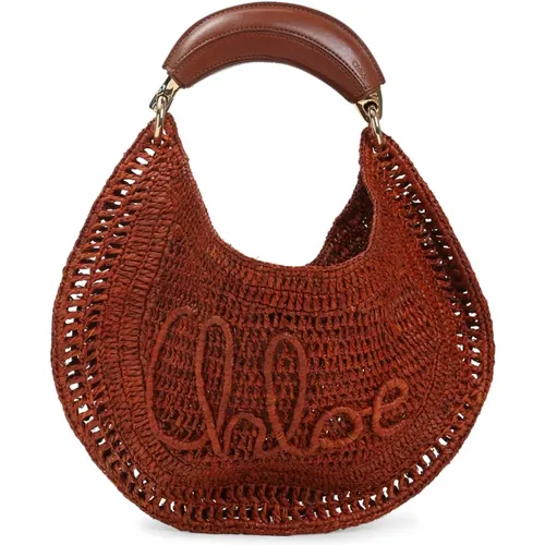 Handbags, female, , Size: ONE SIZE Handwoven Summer Banana Hobo Bag - Chloé - Modalova