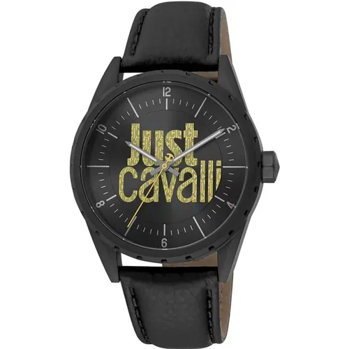 Watches, male, , Size: ONE SIZE Leather Strap Quartz Watch - Just Cavalli - Modalova