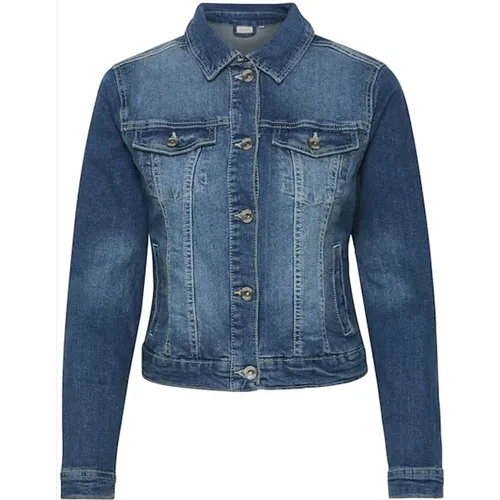 Denim Jacke Rich Lisa , Damen, Größe: S - Cream - Modalova