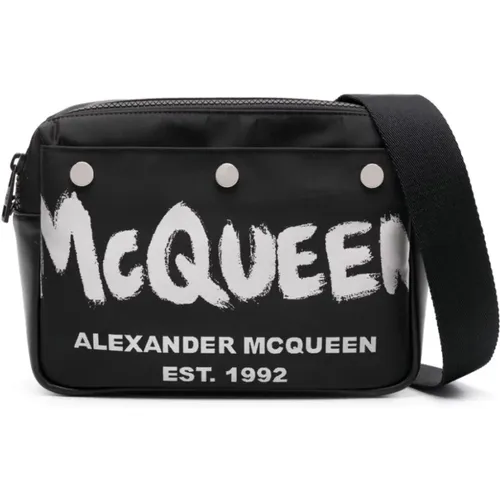 Cross Body Bags, male, , Size: ONE SIZE Messenger Bag with Logo Print - alexander mcqueen - Modalova