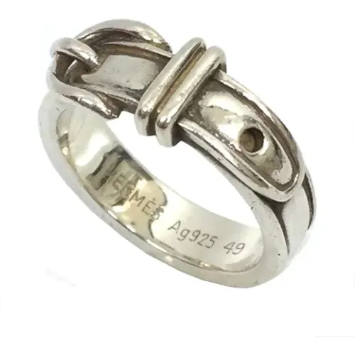 Pre-owned Hermès ring in silver , female, Sizes: ONE SIZE - Hermès Vintage - Modalova