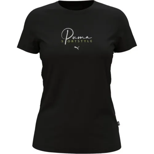Schwarze T-Shirt und Polo Kollektion , Damen, Größe: M - Puma - Modalova