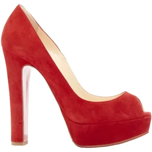 Pre-owned Suede heels , female, Sizes: 4 UK - Christian Louboutin Pre-owned - Modalova