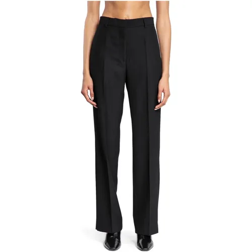 Schwarze Tailored Hose Hohe Taille Gerades Bein , Damen, Größe: S - TotêMe - Modalova