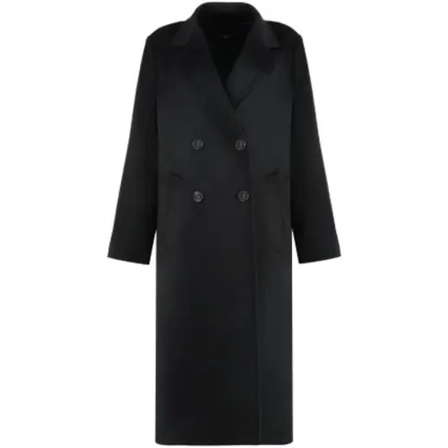 Double-Breasted Coats, female, , Size: 2XS Wool Alpaca Coat Double-Breasted - Max Mara Weekend - Modalova