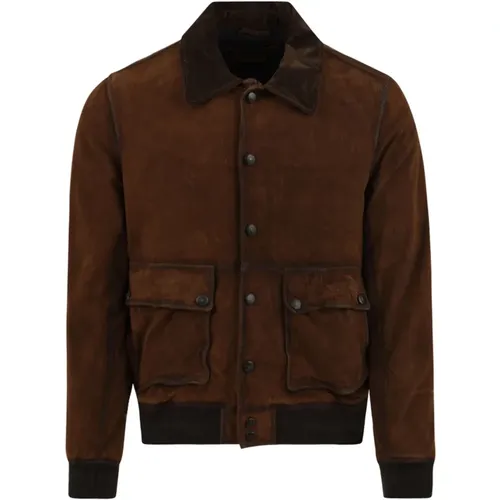 Braune Lederjacke Ottaviano Modell - The Jack Leathers - Modalova