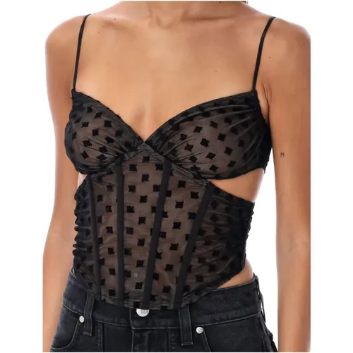 Mesh Monogramm Korsett Schwarz Topwear , Damen, Größe: M - MISBHV - Modalova