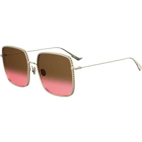 Stilvolle Sonnenbrille in Hellgold/Braun , Damen, Größe: 59 MM - Dior - Modalova
