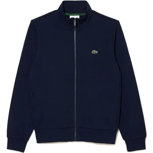 Zip-throughs, male, , Size: S Cotton Sweater with High Collar and Zip Pockets - Lacoste - Modalova