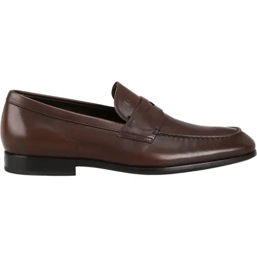 Stilvolle braune Wildleder-Loafers mit Penny Bar , Herren, Größe: 42 EU - TOD'S - Modalova