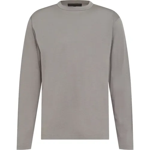 Milesh 10 Langarm-Sweatshirt in Grauer Baumwollmischung , Herren, Größe: M - drykorn - Modalova