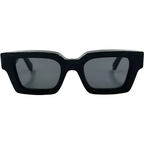 Quadratische Dicke Acetat Sonnenbrille , unisex, Größe: ONE Size - Off White - Modalova