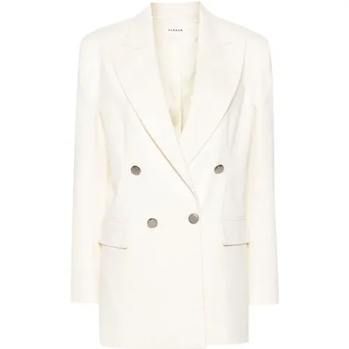 Blazers, female, , Size: XS Cotton Blend Double-Breasted Jacket - P.a.r.o.s.h. - Modalova