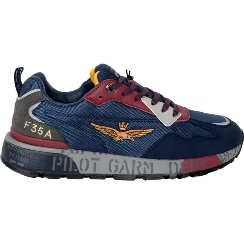 Sneakers, male, , Size: 8 US Grey Blue Running Sneakers Sc276 - aeronautica militare - Modalova