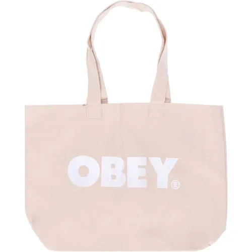 Tote Bags, female, , Size: ONE SIZE Canvas Tote Bag Natural/White - Obey - Modalova