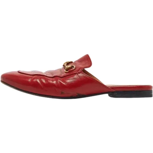 Pre-owned Flats, female, , Size: 7 1/2 US Pre-owned Leather flats - Gucci Vintage - Modalova