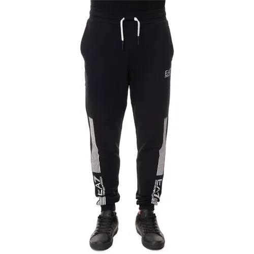 Sweatpants, male, , Size: 2XL Stretch Waist Overalls with Logo - Emporio Armani EA7 - Modalova