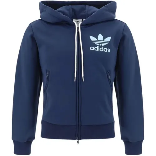 Zip-throughs, male, , Size: S Adjustable Hood Double-Slider Zipper Hoodie - Adidas - Modalova