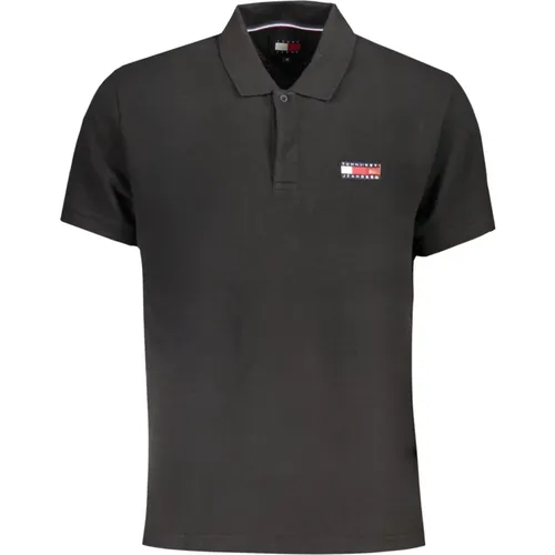 Schwarzes Polo-Shirt Herren , Herren, Größe: L - Tommy Hilfiger - Modalova