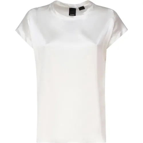 T-Shirts und Polos aus Baumwollmischung , Damen, Größe: M - pinko - Modalova