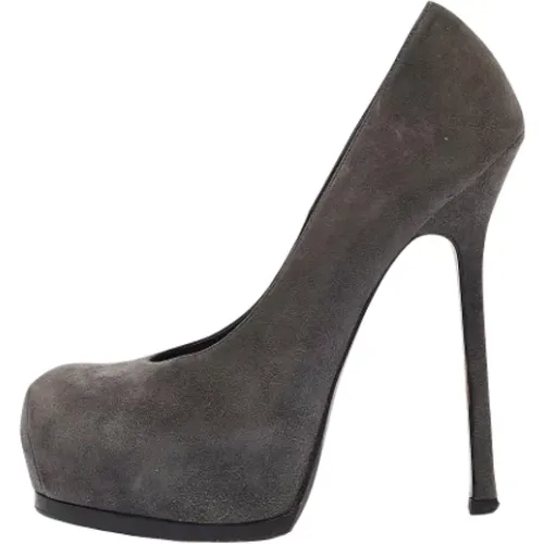 Pre-owned Pumps, female, , Size: 7 US Pre-owned Suede heels - Yves Saint Laurent Vintage - Modalova