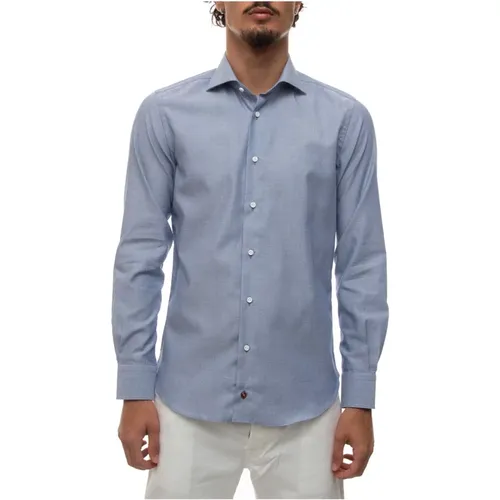 Micro Print Dress Neck Shirt , male, Sizes: XL, S - Càrrel - Modalova