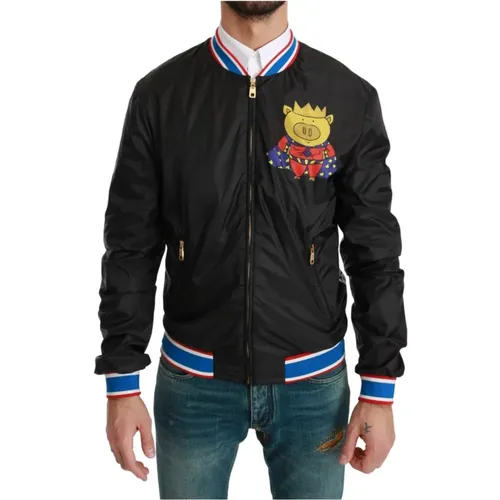 Bomber Jackets, male, , Size: XL Year of the Pig Bomber Jacket - Dolce & Gabbana - Modalova