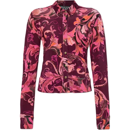 Shirts, female, , Size: XS Shirt with Barocco print - Versace Jeans Couture - Modalova