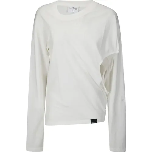 Off-Shoulder T-Shirt , Damen, Größe: M - Courrèges - Modalova