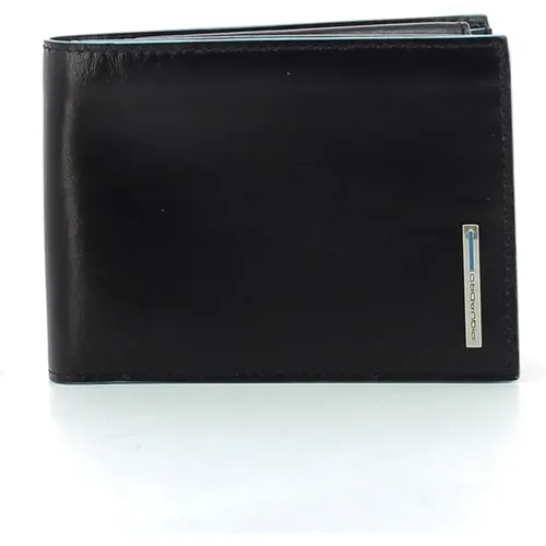 Wallets & Cardholders, male, , Size: ONE SIZE Wallet with Blue Square Portamonete - Piquadro - Modalova