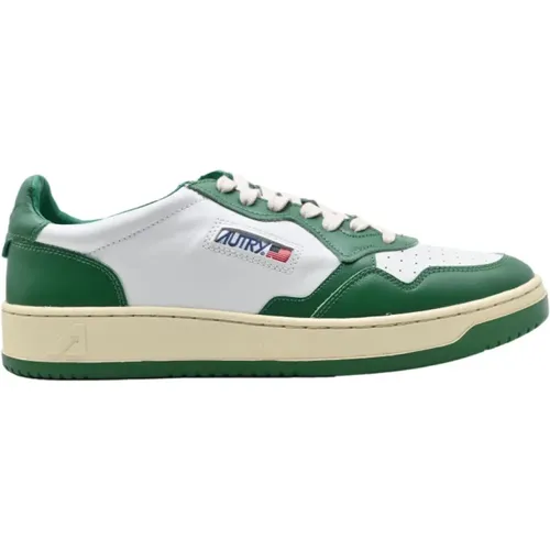 Weiße Grüne Low Top Sneakers , Herren, Größe: 43 EU - Autry - Modalova