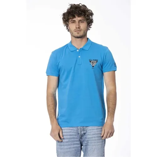 Blaues Polo Shirt mit Logo , Herren, Größe: L - Cavalli Class - Modalova