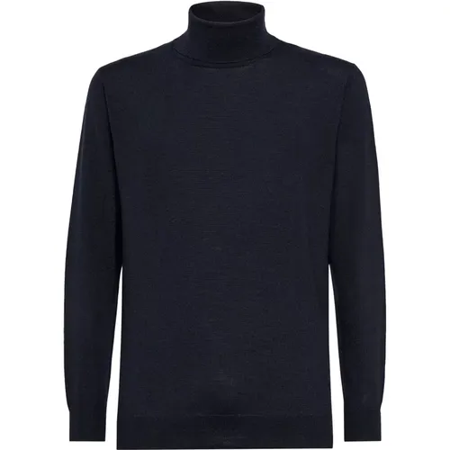 Merinowolle Polo Rollkragen Pullover - Boggi Milano - Modalova