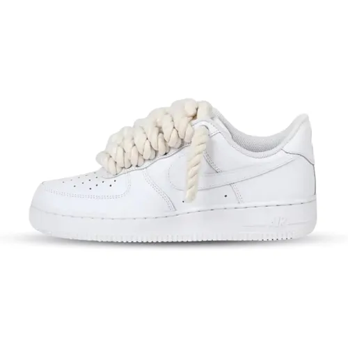 Custom Beige Rope Laces for Air Force 1 Low , male, Sizes: 7 UK, 2 UK, 4 UK, 35 EU, 8 UK, 4 1/2 UK, 6 UK, 34 EU, 9 UK, 5 UK, 3 1/2 UK, 10 UK, 11 UK, 2 - Nike - Modalova