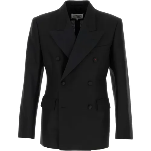 Blazers, male, , Size: L Classic Wool Blend Blazer - Maison Margiela - Modalova