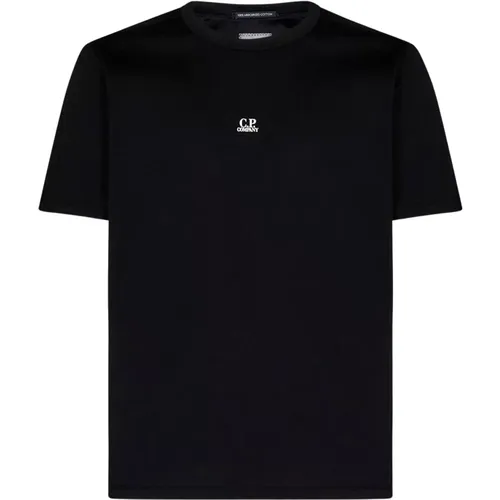 Schwarzes Logo Crewneck T-Shirt - C.P. Company - Modalova