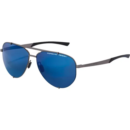 Hooks P'8920 Sunglasses in Ruthenium/Blue , male, Sizes: 63 MM - Porsche Design - Modalova