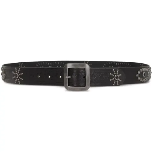 Leather Studded Belt Los Angeles , female, Sizes: 75 CM - HTC - Modalova