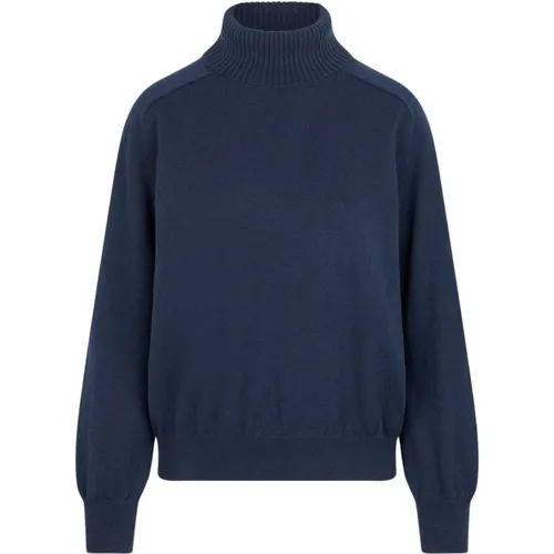 Navy Cashmere Turtleneck Sweater , female, Sizes: M, S - Ballantyne - Modalova