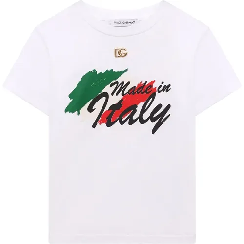 Kinder Weiß Regular Fit T-Shirt - Dolce & Gabbana - Modalova