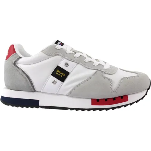 Sneakers, male, , Size: 9 US Stylish White Red Navy Jacket - Blauer - Modalova