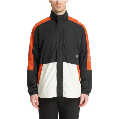 Light Jackets, male, , Size: M Multicolour Jacket with Snap-buttons and Zip - Emporio Armani EA7 - Modalova