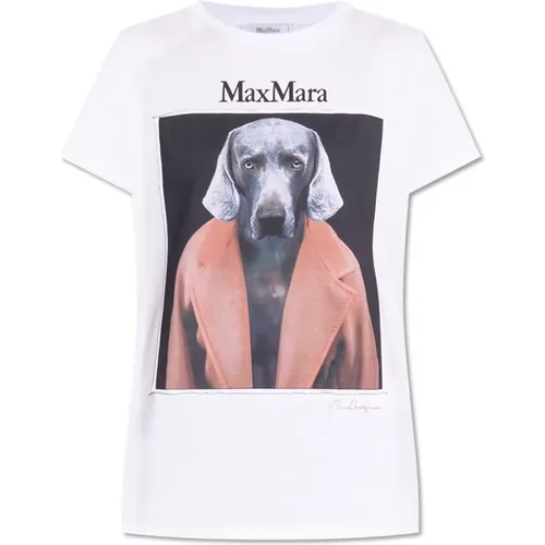 T-Shirt mit 'Cipria' Druck , Damen, Größe: M - Max Mara - Modalova