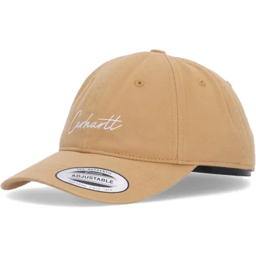 Caps, male, , Size: ONE SIZE Bourbon Wax Mens Curved Visor Cap - Carhartt WIP - Modalova