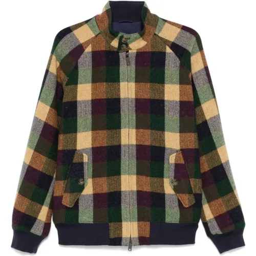 Grüner Herringbone Wollmantel , Herren, Größe: 4XS - Baracuta - Modalova