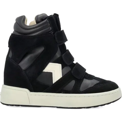 Schwarze High-Top-Sneaker mit verstecktem Keilabsatz , Damen, Größe: 38 EU - Isabel marant - Modalova