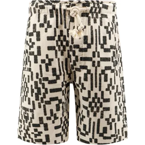 Casual Shorts, male, , Size: M Geometric Print Cotton Bermuda Shorts - Isabel marant - Modalova