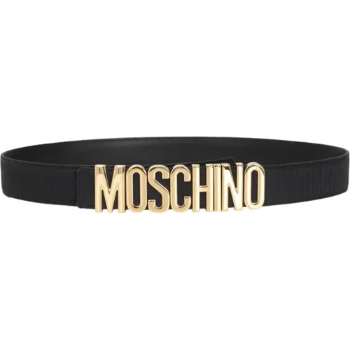 Belts, male, , Size: 2XL Logo Leather Belt - Moschino - Modalova