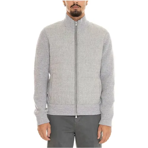 Zip-throughs, male, , Size: 3XL Wool Bimaterial Zip Jacket Plain Lining - Gran Sasso - Modalova